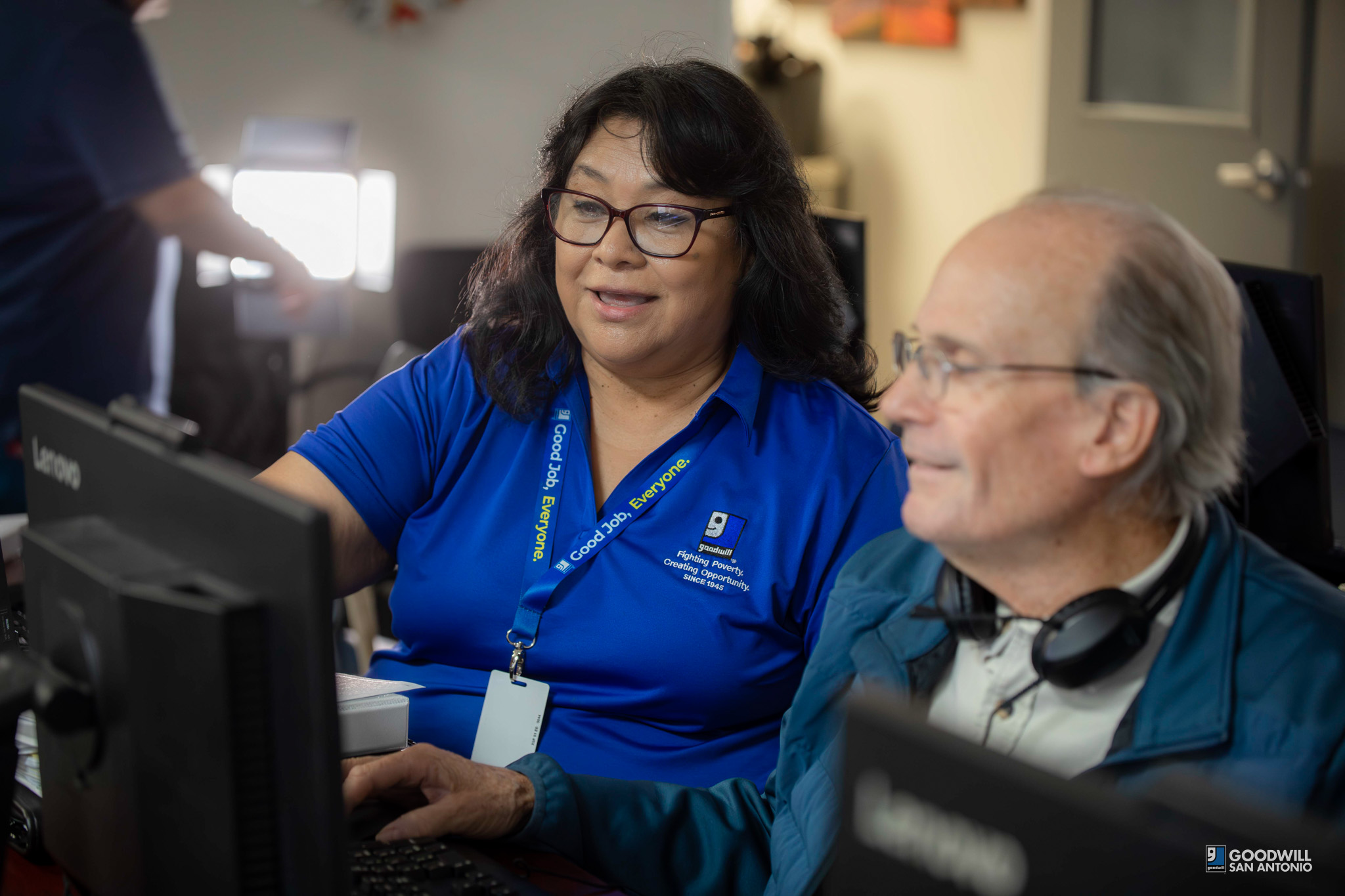 Student and teacher, Goodwill San Antonio Digital Literacy program