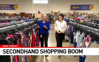 Janice Bunch, Chief Operating Officer for Goodwill San Antonio and Camilla Rambaldi, Reporter for News4SA walk through the aisles at a local Goodwill store.