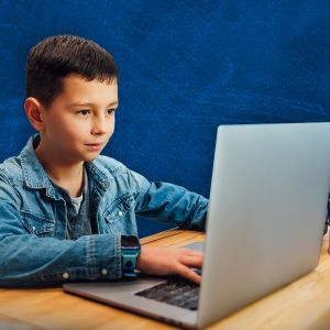 Student on computer